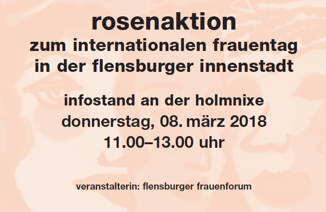 Rosenaktion zum Internationales Frauentag - Flensburg Innenstadt